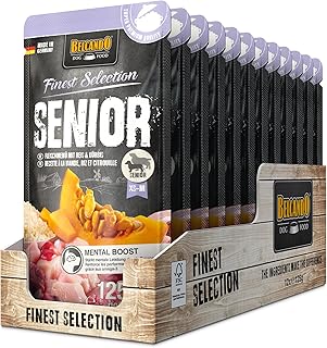 BELCANDO Senior Fleischmenü [12x125g mit Rind & Huhn] | Nassfutter für ältere Hunde | Feuchtfu…