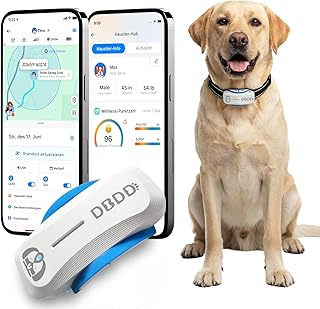 DBDD GPS Tracker für Hunde mit Virtuellem Zaun & Gesundheitsüberwachung – Echtzeit-Standortverf…