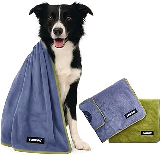 Hundehandtuch 2er Set – 120x70cm – extrem saugfähig und weich – Waschbar bei 60°C, schnell troc…