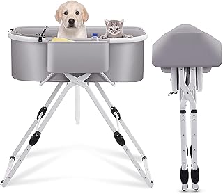 tragbare Hundewanne, 3-in-1-Hochbett-Haustierwanne, Faltbare Hundebadestation, geeignet für klei…