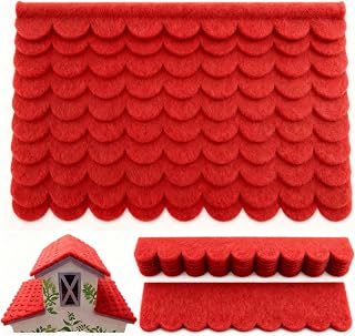 32 STK Selbstklebende Dachpappe für Vogelhaus, Dachschindeln in Rot (30x5cm & 30x11cm) – für …
