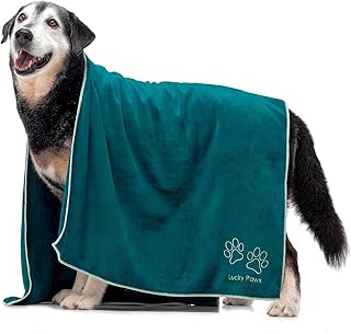 Lucky Paws® Hundehandtuch – 140x70cm XL Hundehandtuch extra saugfähig – schnell trocknend, luxu…