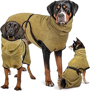 Rudelkönig Hundebademantel für große Hunde – Bademantel Hund 100% Baumwolle | Saugstarker, ver…