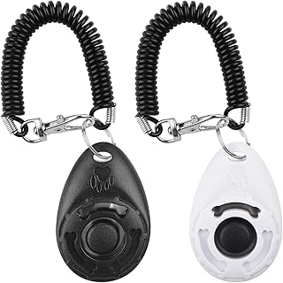 Diyife Hunde Clicker, Trainings-Clicker mit Handschlaufe, Klicker mit Großem Knopf, Hundeerziehu…