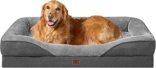 EHEYCIGA Orthopädisches Hundebett Grosse Hunde, 106.5x76x18.5cm, Memory Foam Waschbar und Wasser…