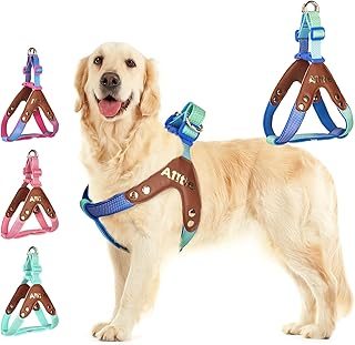 AIITLE Anti-Zug-Hundegeschirr – Atmungsaktive, verstellbare, reflektierende Polsterung, würgef…