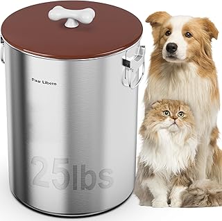 Edelstahl-Aufbewahrungsbehälter für Hundefutter, 25 lb, luftdichtem Deckel | Metallbehälter zu…