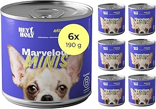 HEY HOLY Premium Nassfutter für Minis 100% getreidefrei | 6X 190 g Hundefutter für ausgewachsen…