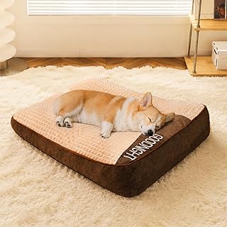 FUNNY FUZZY Orthopädisches Hundebett ergonomisches Hundesofa, XL, Braun | Waschbares weiches Hun…