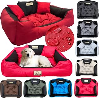 KING DOG Hundebett Mittelgroße Hunde Waschbar M 75 x 65 cm Hundekissen Haustierbett Hundekorb Pe…