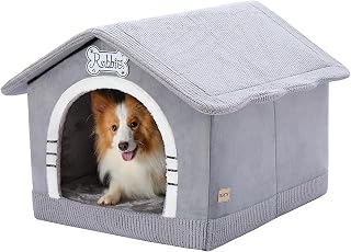 Jiupety Hundehöhle Hundehütte Indoor mit Rahmen, Gemütliche Hundehaus für Drinnen, Hundebett …