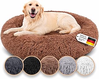 Belune® Hundebett [mit waschbarem Bezug] – Das Original – [XXL, 140cm, Braun] Hundekorb, Katzenb…