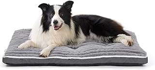 Hundebett Mittelgroße Hunde Waschbare Hundematte (90 x 60 x 7 cm) | Weicher Plüschstoff – Rut…