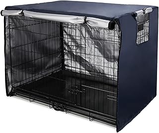 Hundekäfig Abdeckung für Drahtkäfige 94x61x63.5cm Schwarz | Hundebox Abdeckungen Winddicht Lan…