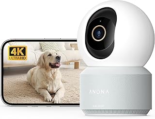 Anona Pano 4K UHD Innenüberwachungskamera, 360° Auto-Tracking, Wi-Fi 6, Personen-/Haustier-/Bab…