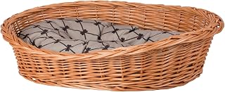 Hundekorb aus Weide in Naturfarbe, Tierkorb, Katzenkorb (Beige, 100×75 H27)