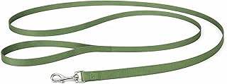 hundeleine – ziggi kaki – 200 cm x 25 mm – Nylon hundeleine – karabinerhaken mit glänzender nick…