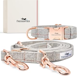 FREUDENTIER Hundehalsband und Hundeleine 2m im Set – Classic Kollektion | Halsband & Leine perfek…