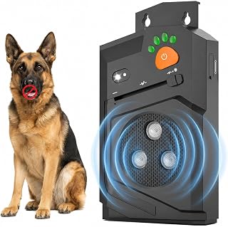 Antibell für Hunde, Antibell Ultraschall Gerät Hunde, Anti Bell Gerät Hunde mit 3 Modi, 15m Re…