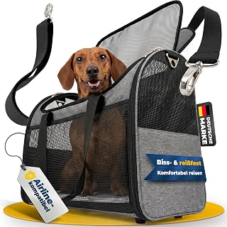 Transporttasche Hund & Katze Flugzeug 55x40x23 [Faltbar & Kratzfest] Tragetasche bis 15kg, Flugta…