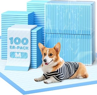 Powools Welpenunterlagen, PIPI Matten für Hunde 56 x 56 cm, 100 Stück | Schnelltrocknende Train…