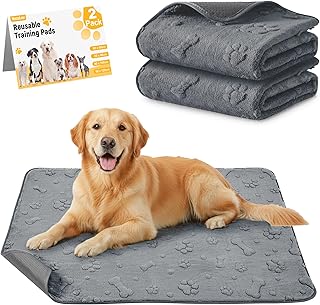 waschbare Welpenunterlagen 2er-Pack, Hunde PIPI Matten 80×90cm | Wiederverwendbare supersaugfäh…