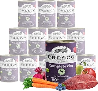 FRESCO Dog NassBarf Pferd 12 x 400g | Hypoallergenes Hundefutter Nass getreidefrei | Mono-Protein…