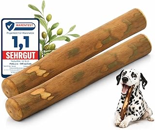 PetLove Kauholz für Hunde aus Olivenholz, 2er Pack S (50-140g) | Natürlicher Holzknochen mit Ol…