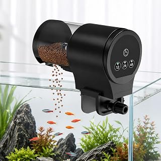 Automatischer Fischfutterautomat 100ml für Aquarium | Feuchtigkeitsbeständig, einstellbare Futt…