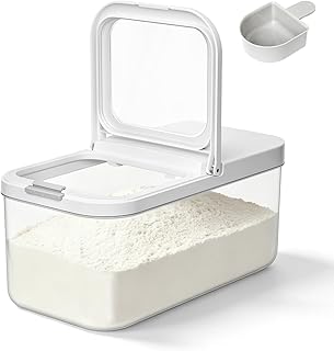 Mehl Aufbewahrung, Reis Behälter 5kg, Flip-top Deckel Reisspender 6 L | Transparent Vorratsdosen…