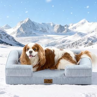 COZY KISS Kühlendes Hundebett Grosse Hunde, Q-Max>0.4 Sommer Hundekorb Selbstkühlend, 0rthopäd…