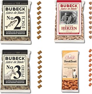 Bubeck Hundekekse Probierpaket 4-teilig – Getreidefrei & Ohne Zucker – Trainingsleckerli Set …
