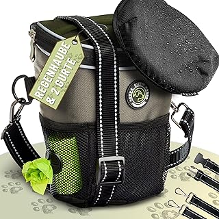 GIZZY® DAS ORIGINAL | Leckerlitasche für Hunde + REGENHAUBE | Leckerlibeutel für Hunde mit pra…