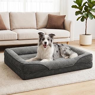 FURTIME Orthopädisches Hundebett Mittelgroße Hunde, Memory Foam Hundekorb Grosse Hunde, Abnehmb…