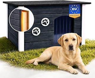 Outentin Hundehütte Outdoor Winterfest – Hundehaus für Große Hund – Isoliert und Wetterfest – …