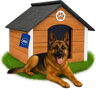 Outentin Hundehütte Outdoor Isoliert – Hundehaus für Große Hund – Winterfest und Wetterfest – …