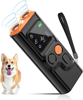 Antibell Ultraschall Gerät, 2 Modi Anti Bell Gerät Hunde mit Stroboskop Taschenlampe, 30 Fuß T…