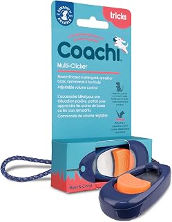 Coachi Multi-Clicker, Hundeclicker für Hundetraining | Marineblau/Corail | Lautstärkeregler mit…