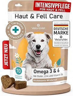 Hautpflege & Fellpflege Hunde Snacks, Omega 3, Biotin & Zink | Für seidigen Glanz & gepflegtes H…