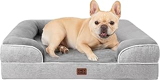 EHEYCIGA Orthopädisches Hundebett Kleine Hunde, 76x51cm, Grau | Orthopädischer Eierkistenschaum…