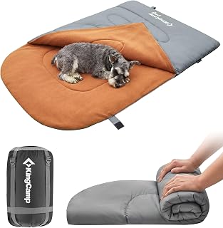 KingCamp Hundeschlafsack,2-in-1 Hundedecke & Hundematte | Weiches Fleece,Wasserabweisend,110x70cm…