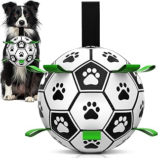 HETOO Hundeball Hundespielzeug Ball mit Seil Hundefußball (6 Zoll) | Interaktive Hunde Ball für…