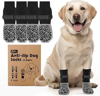 PICK FOR LIFE Hundesocken Anti-Rutsch mit Verstellbaren Riemen 2 Paar, M | Doppelseitige Leckschu…