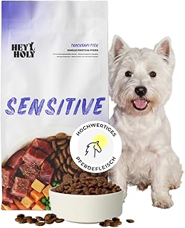 HEY HOLY Sensitives Hundefutter Pferd | Hypoallergenes, getreidefreies Hundefutter trocken für e…