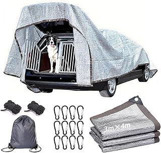 Schattennetz Auto Hund 3×4 m,Sonnenschutznetz Auto,Schattennetz Alunetz,Reflektierende Schattenpl…
