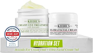 KIEHL’S Set Avocado Eye Cream mit Ultra Facial Cream, feuchtigkeitsspendende Avocado-Augencreme, …