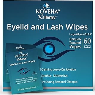 NOVEHA Allergie-Linderung Augenlid-Tücher, vorbefeuchtete, hypoallergene Augenreinigungspads, re…