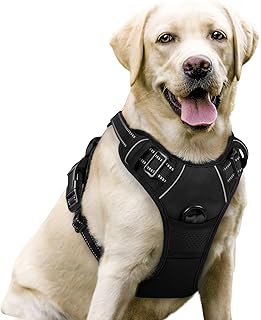 rabbitgoo Hundegeschirr Grosse Hunde Anti Zug mit Griff, L, Schwarz | No Pull & Individuell Anpas…