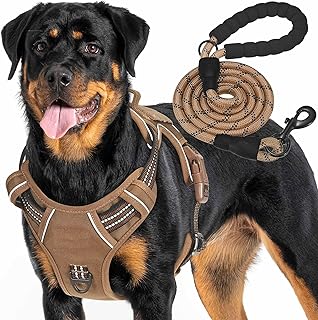 Haapaw Heavy Duty Taktisches Hundegeschirr für große Hunde, kein Zug Verstellbares Haustiergesc…