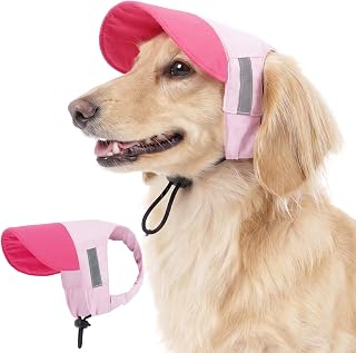 Kuoser Sonnenhut Hund, Hunde Cappy Sonnenschutz für Sommer Outdoor, Rosa M | Sonnenhut für Hund…